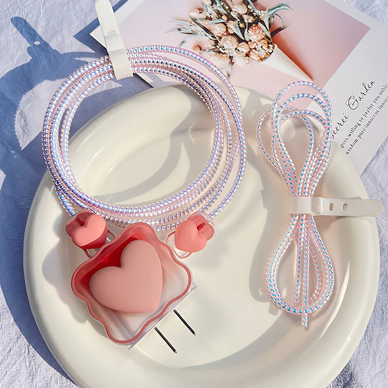 1.6m Spiral Charger Cable Cord Protector Anti-break Spring Protection Rope gallery