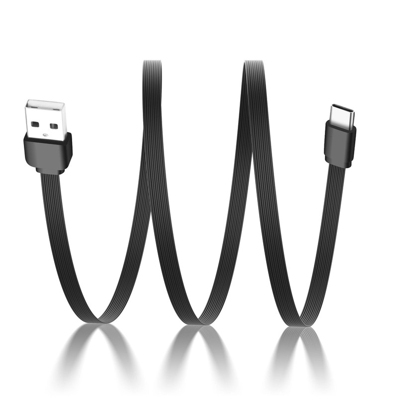 Flat USB to USB C Cable PD65W 3A Fast Charging USB 2.0 to Type-C Cord,Flexibl...