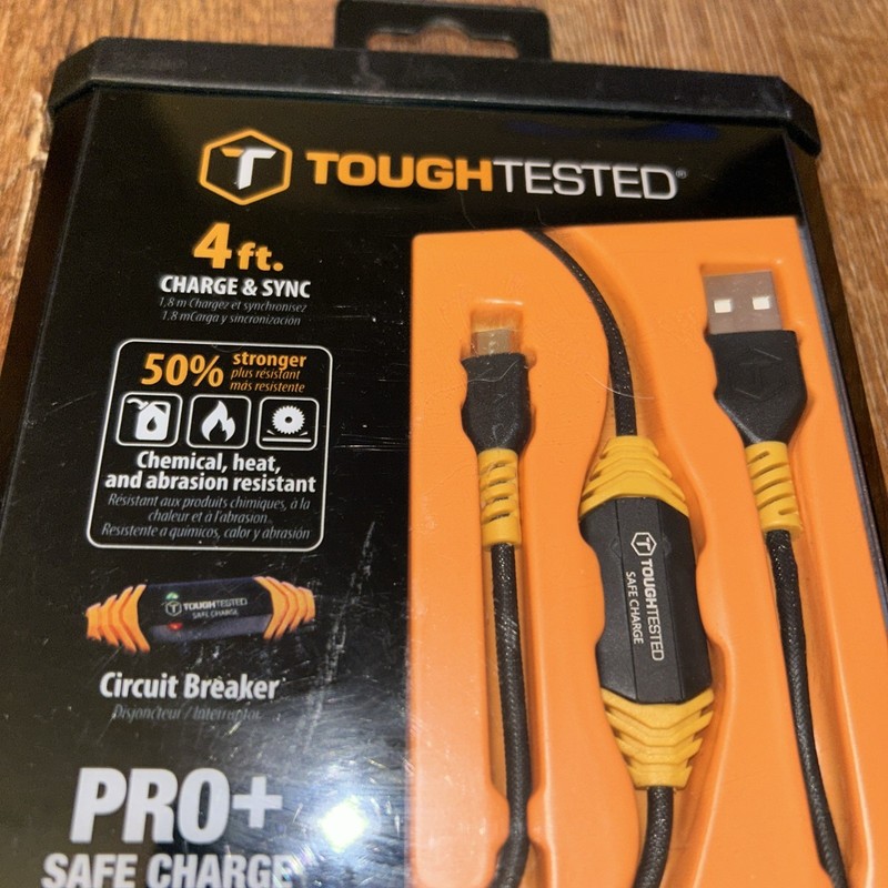 ToughTested Pro+ Safe Charge Micro USB Cable 4ft w/ Circuit Breaker QC2.0 gallery