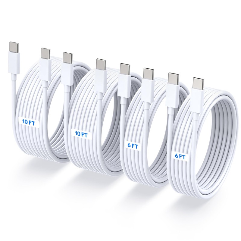 4 Pack 60W USB C to USB C Fast Charging Cable 6ft and 10ft for iPhone gallery