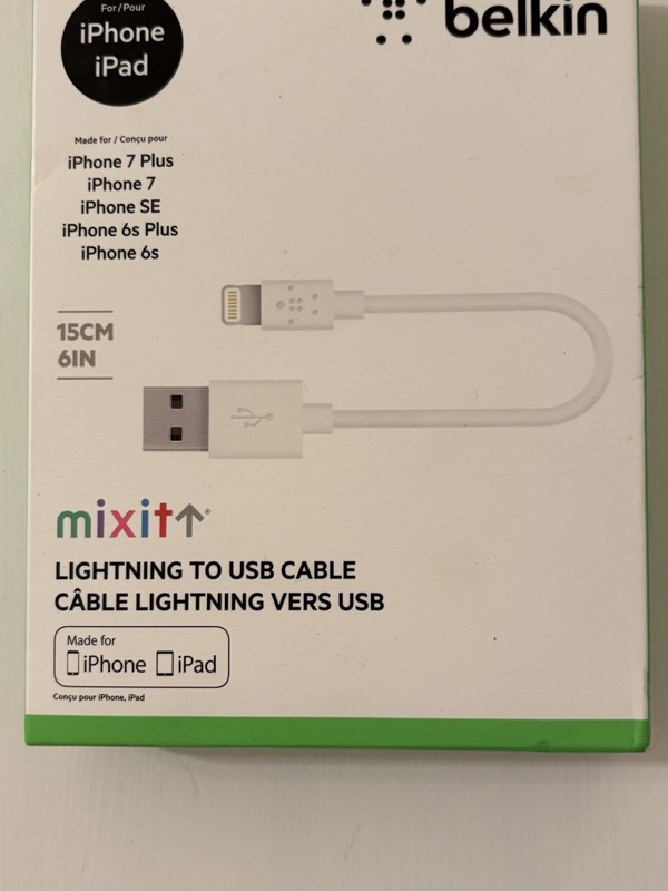 Belkin mixit USB 6” Charge & Sync Cable iphone 7 Plus, 7, SE, iPhone 6s Plus, 6s gallery