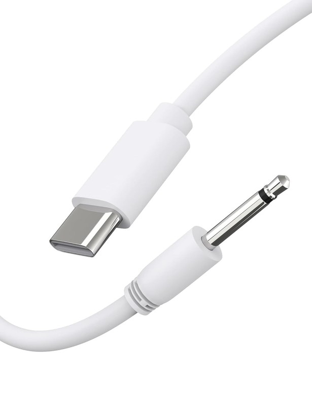 USB DC Charging Cable 2.5mm DC Charger Cord 2.6Ft for Massager-1 Pack(White)
