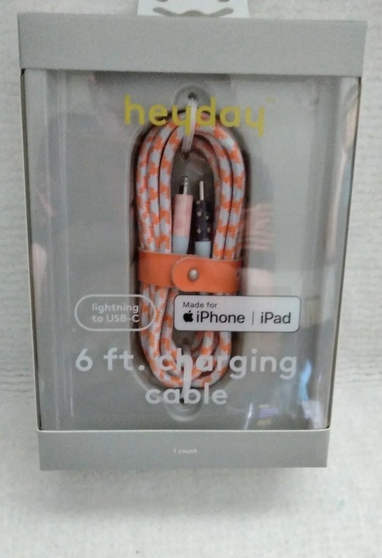 Heyday Charging Cable USB-C To Lightning Braided 6ft Cable for iPhone & iPad New gallery