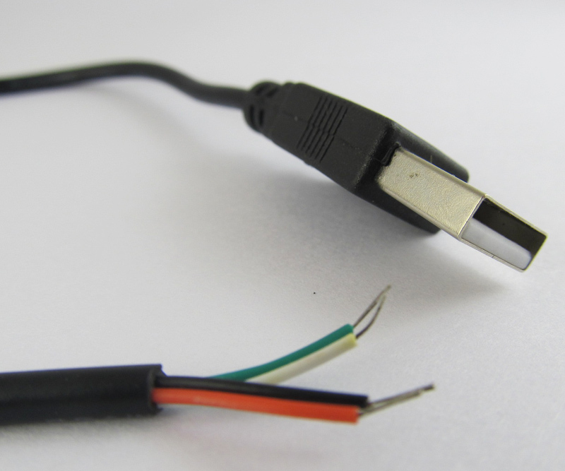5pcs Black 0.3M USB 2.0 Male Plug 4pin wire DIY cable gallery