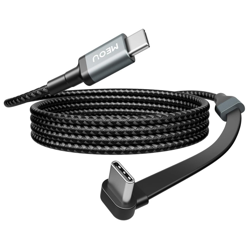 USB C Cable 3.3Ft, 60W Type C Charger Fast Charging, Nylon Braided Right Angle U