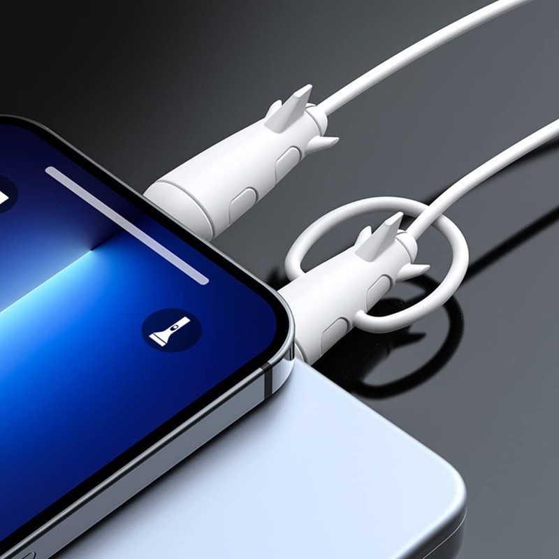 Data Cable Protector, Cute Silicone Cord Saver Data Cable Winder 2 in 1 Anti-... gallery