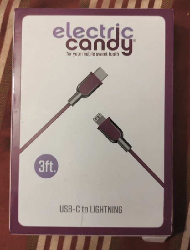 Electric Candy -USB Charging Cable. Compatible with: iPhone XS Max, XS,