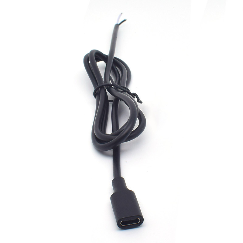 5x 1M/3.3FT USB Type-C Female to 2-Pin Bare Wire 22AWG 5V 3A DIY Repair Cable gallery