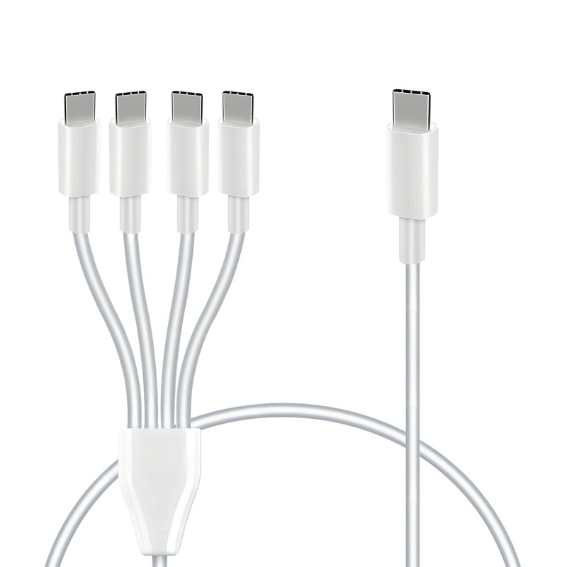 Short USB Splitter Multi Charging Cable, USB to 4 -Charge Cable, 4 in 1 Charg...