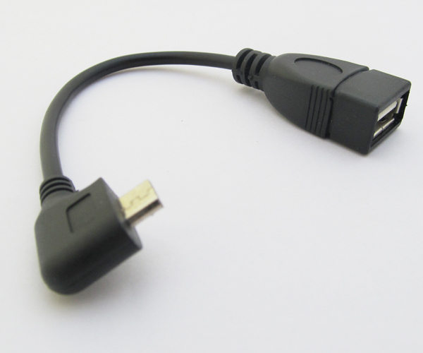 1pc Angle Host OTG Adapter Cable Micro 5pin USB male Plug to USB female Jack gallery