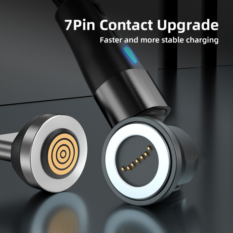 3Pack 540° Rotate Magnetic Phone Charger Charging Cable For Micro USB/Type C/IOS gallery