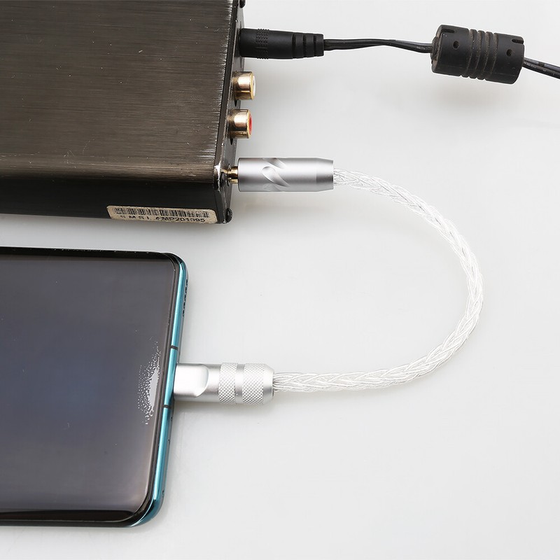 Pure Silver Type-C USB C to 3.5mm Jack AUX Cable Car Music Audio Adapter gallery