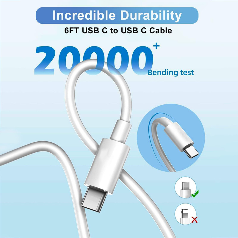 40W USB C Charger for Apple Iphone 17/16/15, 2Pack 6FT USB C to C Cord Cable&Iph gallery