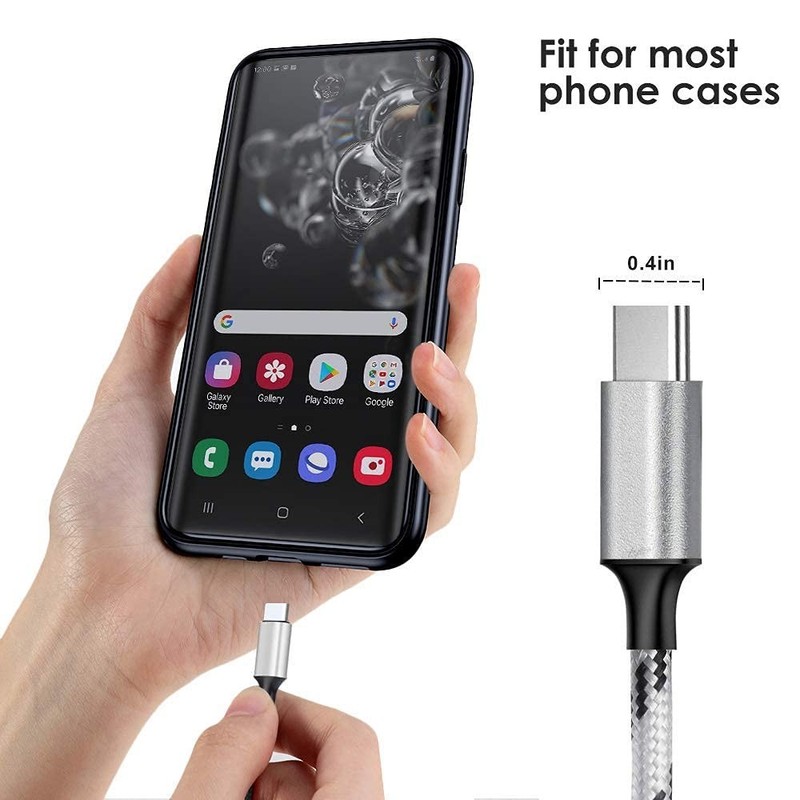 2 Pack 3in1 Multi Charger Cable 6FT Braided Universal Dual Type C Micro Cord gallery
