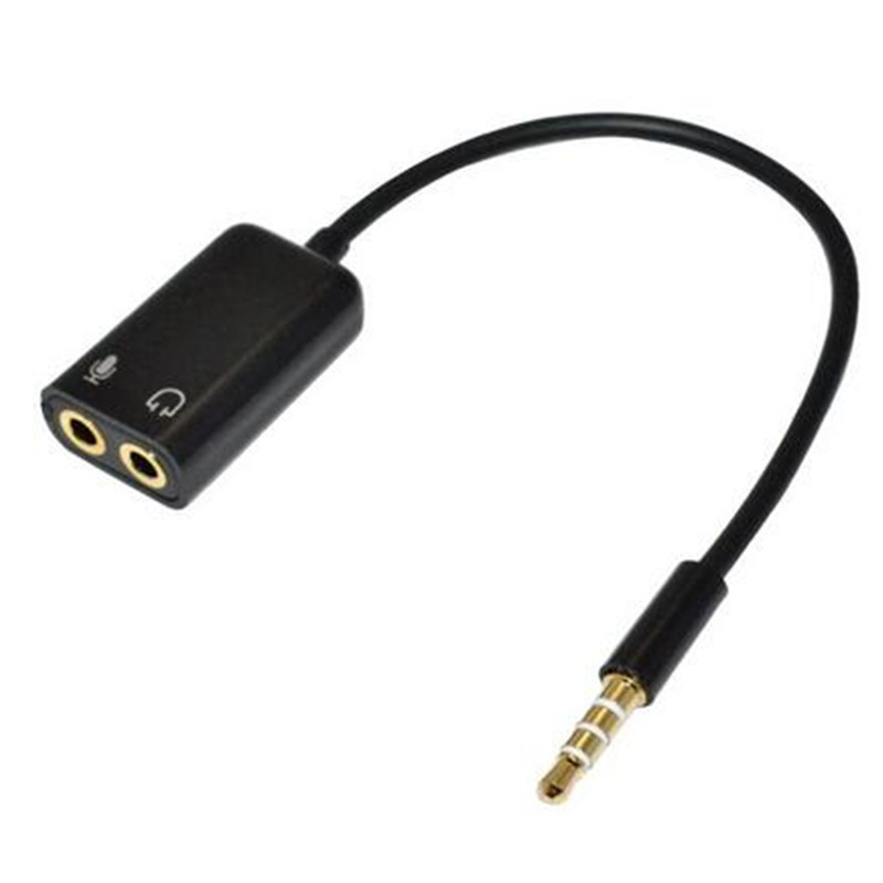 3.5mm 1/8" Earphone Headset + Microphone Adapter To Stereo Audio Male PC Iphone gallery