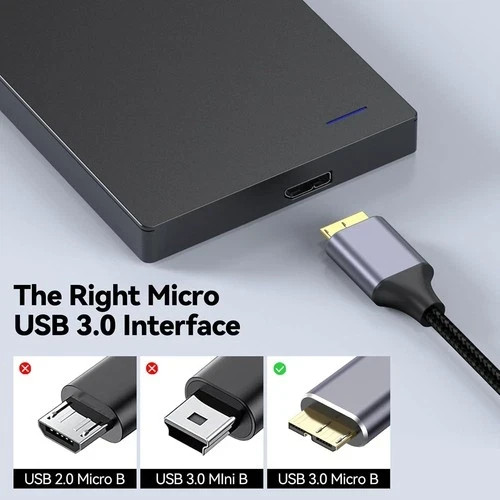 External Hard Drive Cable USB C 1.5FT, 10Gbps Micro B 3.0 to Type C Cord Wire Re gallery