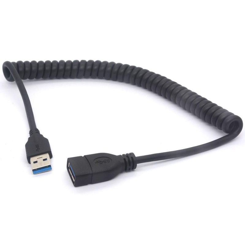 Spiral Coil USB Cable USB 3.0 to Female Extension Cord 1.5 m/3.3 Feet gallery