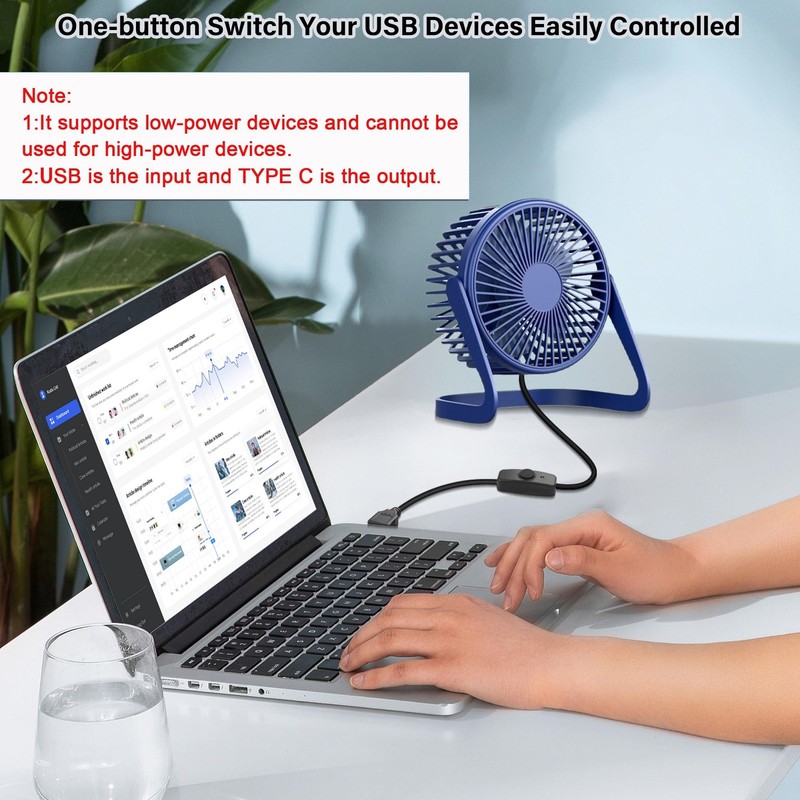 Short USB Type A To C Power Switch Extension Cable Cord On Off 0.98ft 2PCS gallery