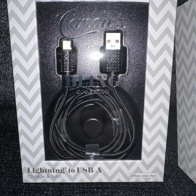 Candie’s Bling Collection Rhinestone Wall Charger & 6ft Cable Black Cellphone gallery