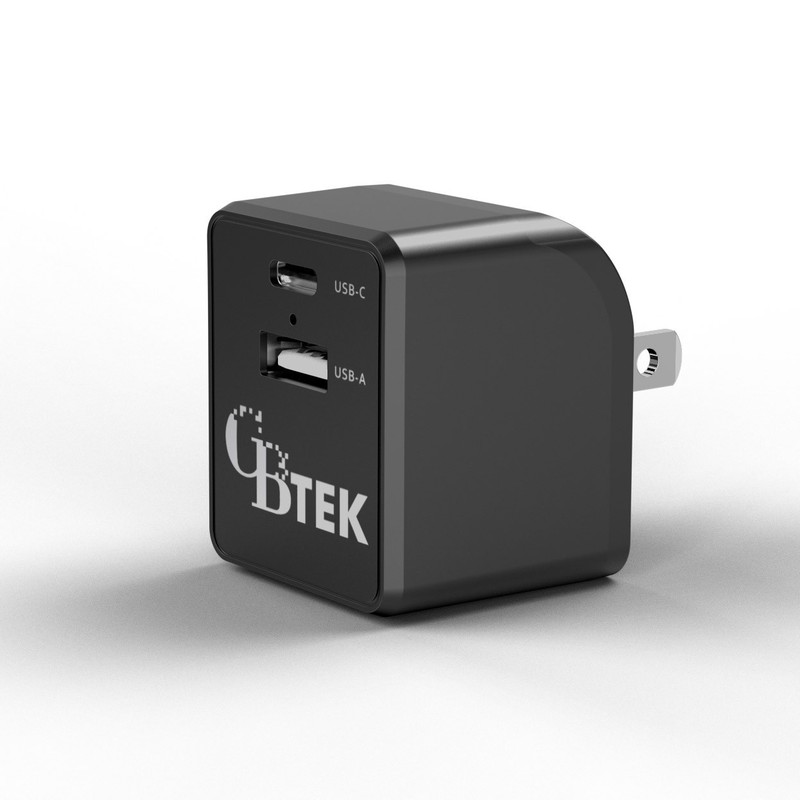 CBTEK Dual Port Type C & USB Wall Charger – 50% in 30 Mins