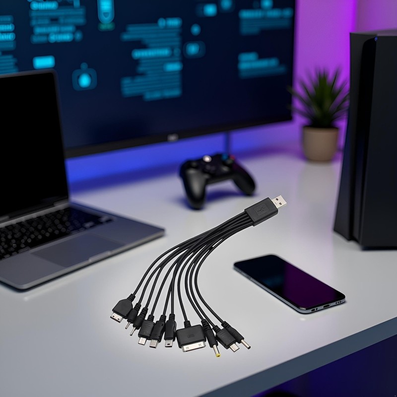 BWESOO Black 10 in 1 Universal USB Cable, Multiple Universal Charging Cable f... gallery