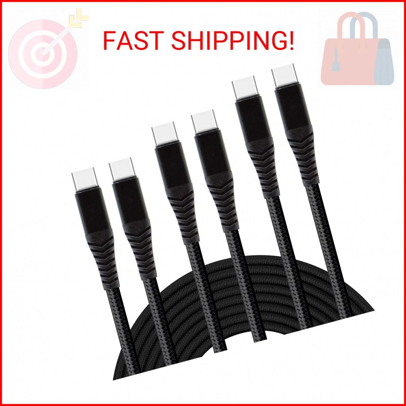 Dual 3Pack USB-C 20W Braided Cables Compatible with Samsung Galaxy Tab S7, S7+,