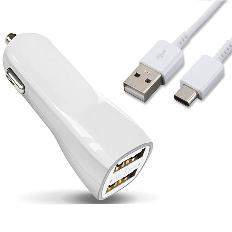 For Xiaomi Redmi 13C Car Charger 2x Dual USB Adapter 2100mAh + Type C gallery