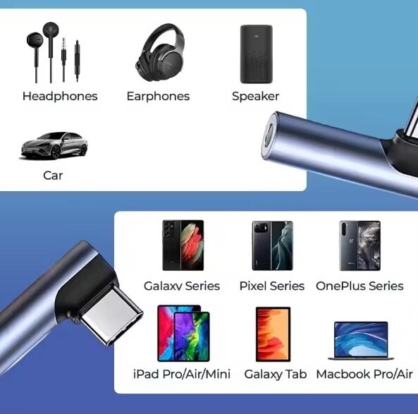 USB-C to 3.5mm Audio Jack Adapter for iPhone Android Headphones 1 Port gallery
