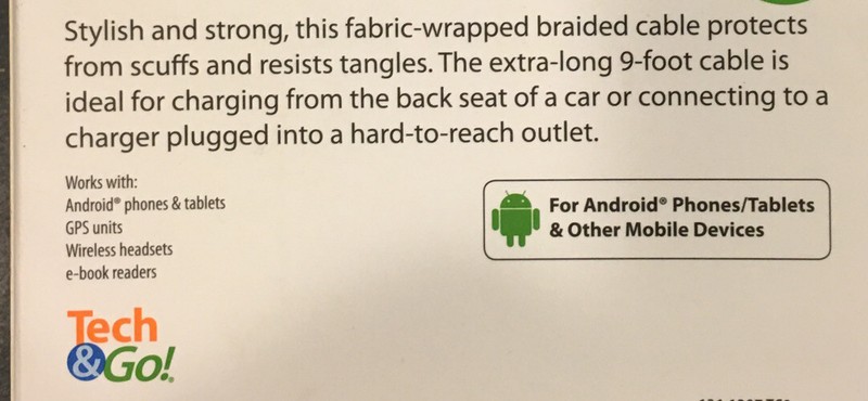 Tech & Go 9 Ft. Braided Cable For Micro-USB gallery