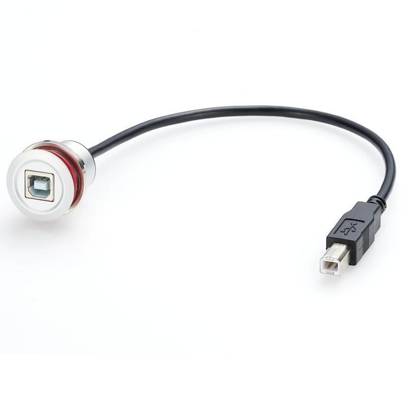 USB B Flush Mount Cable Aluminium USB B to Female Round Dash Panel Mount Exte…
