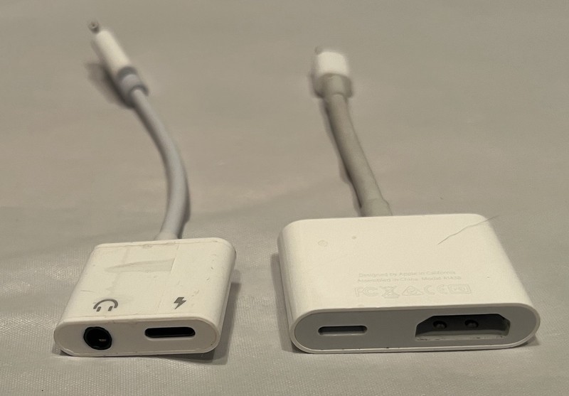 Lot 2 Apple Lighting Charging Cable – 1x 3.5mm Headphone Jack + 1x A1438 AV