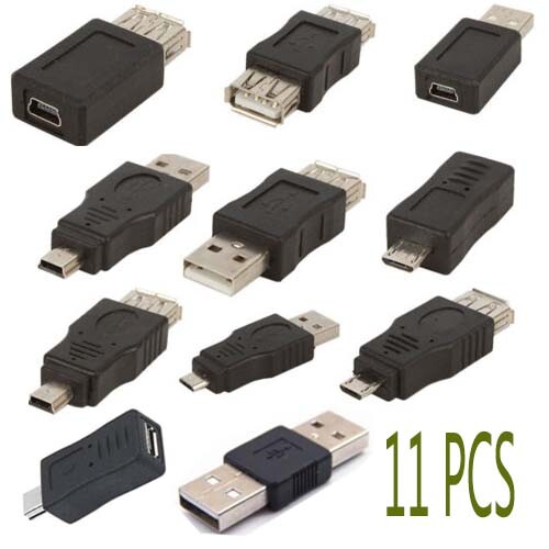 11pcs OTG USB2.0 male to female micro USB mini changer adapter converter 5pin x