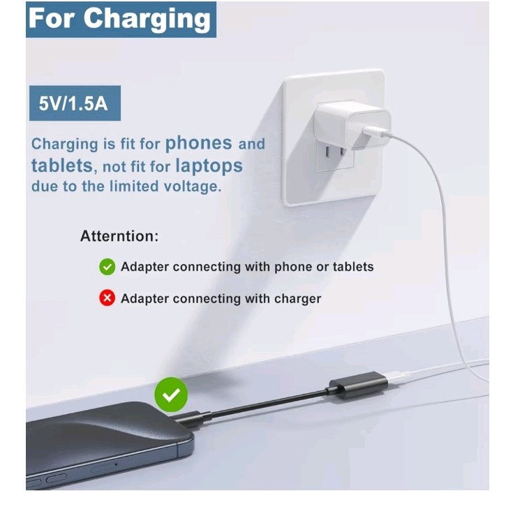 Lot of 10 USB C Adapter to 8-pin Cable Supports Headphone Charging Data. gallery