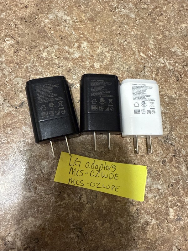 LOT of 3 OEM LG TRAVEL ADAPTER USB WALL CHARGER MCS-02WDE & WPE 5.0V 0.85A