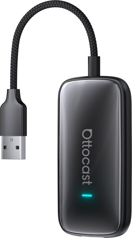 OTTOCAST Play2Video Ultra – Wireless CarPlay & Android Auto Adapter with YouTube