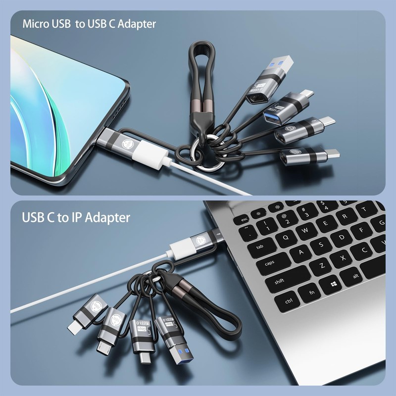 USB C to USB A 3.0 OTG Adapter, USB C to Micro Adapter, IP to Type-C Adapter,... gallery