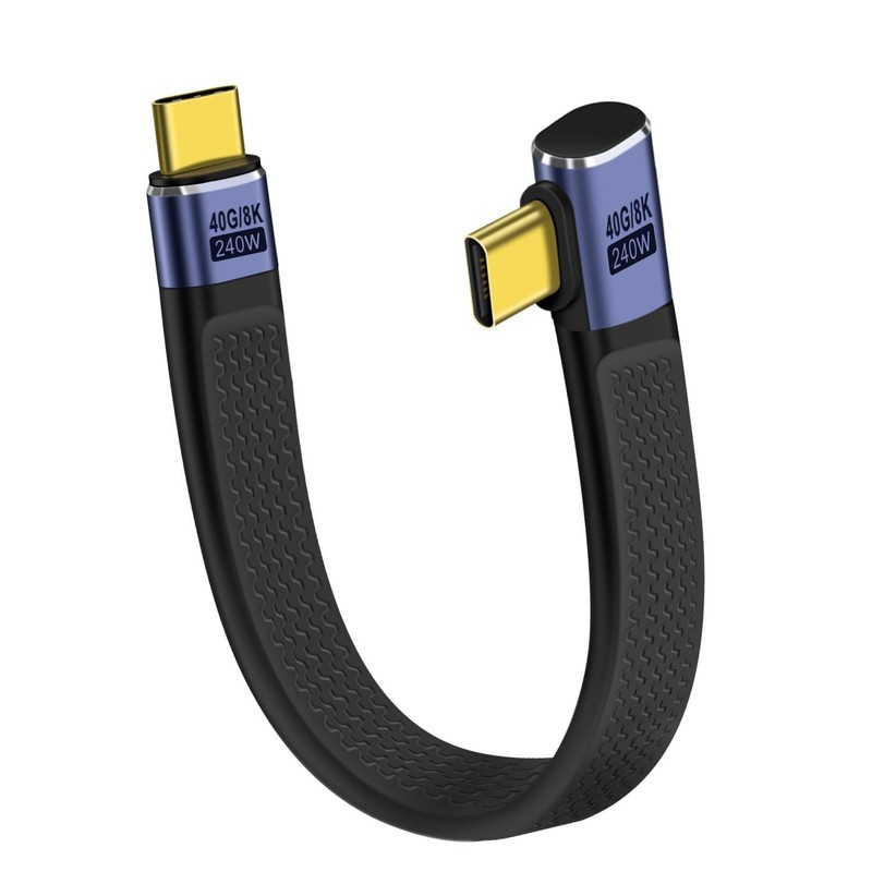 Short Flat USB Cable 40Gbps High Speed Short USB Thunderbolt 4 Cable 240W 48V…
