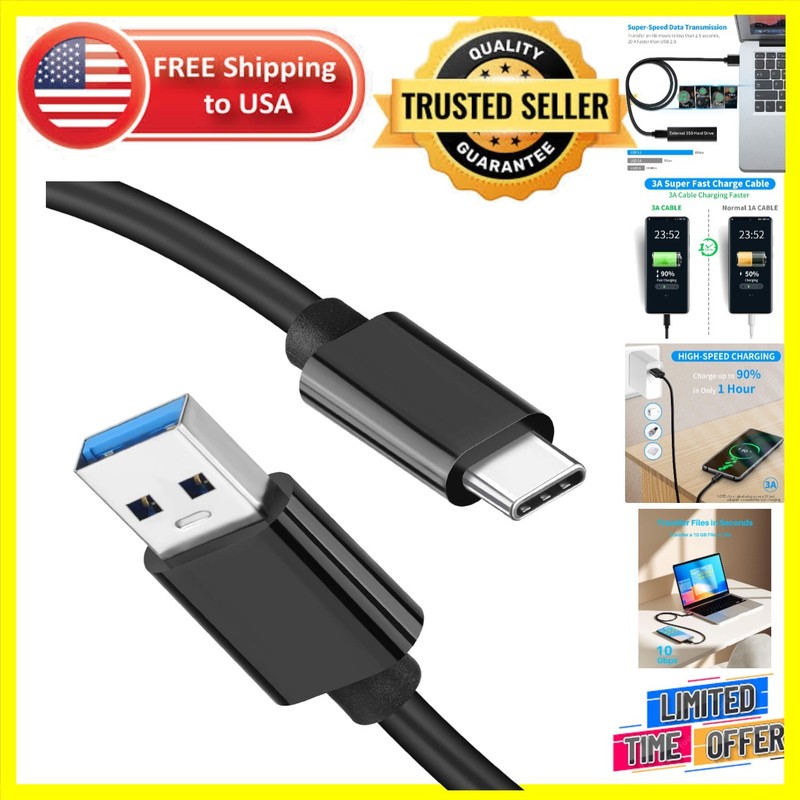 High-Speed 3FT USB C to USB A Cable – Ultra-Durable & Universal Compatibility