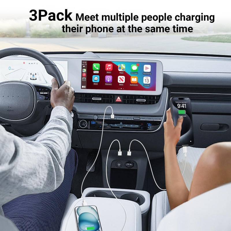 3 Pack Car Carplay Cable for iPhone 16 15 Max 15 Plus,3FT USB to USB Cable fo... gallery