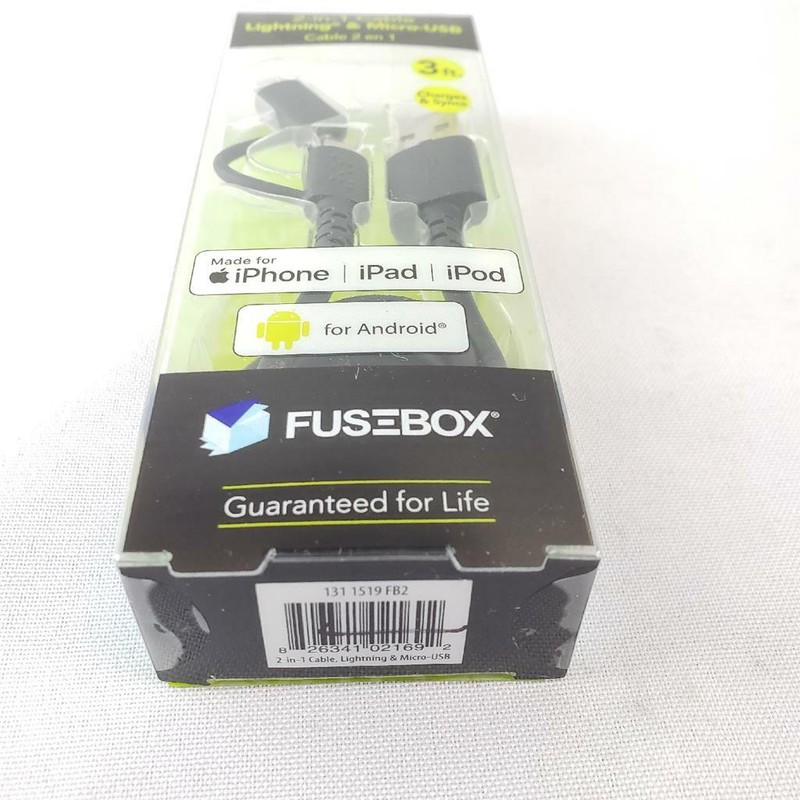 = Fusebox 2-in-1 Cable Lightning & Micro-USB IPhone ipad ipod Android NEW gallery