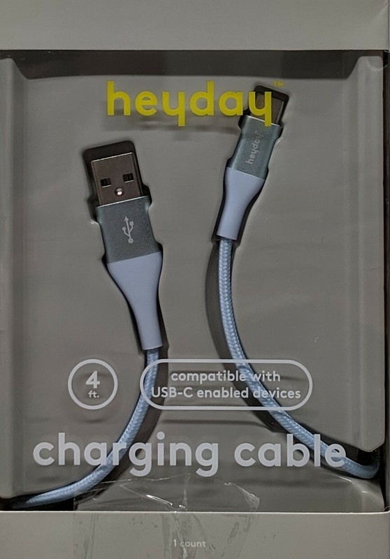 Heyday 4 foot Charging Cable Compatible with USB-C to USB Enabled Devices