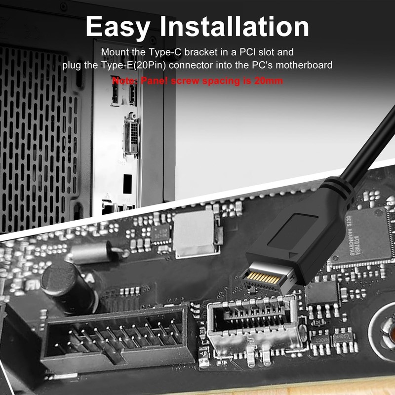 USB 3.2 Gen 2 C 10Gbps Front Panel Adapter Cable Motherboard Header Extension gallery