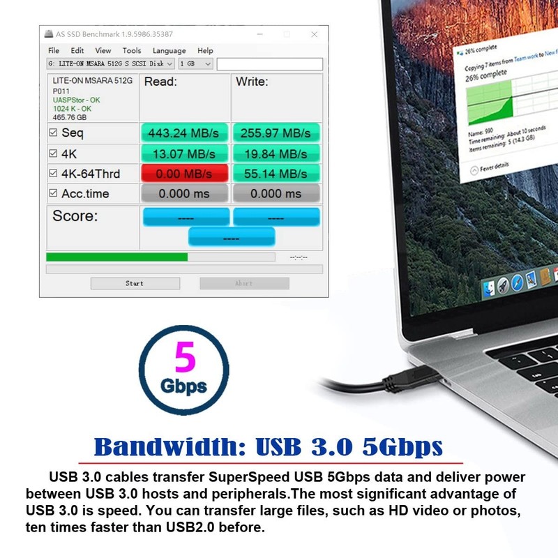 Dual Port USB 3.0 A to 20 Pin Motherboard Extension Cable Adapter 5Gbps gallery
