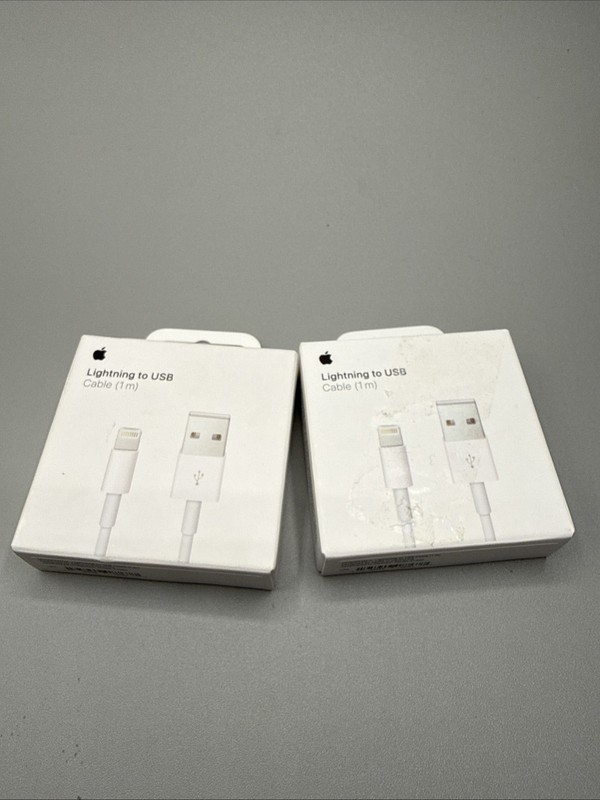 2x Original Apple MUQW3AM/A 1M 3Ft White Lightning to USB Cable – A1