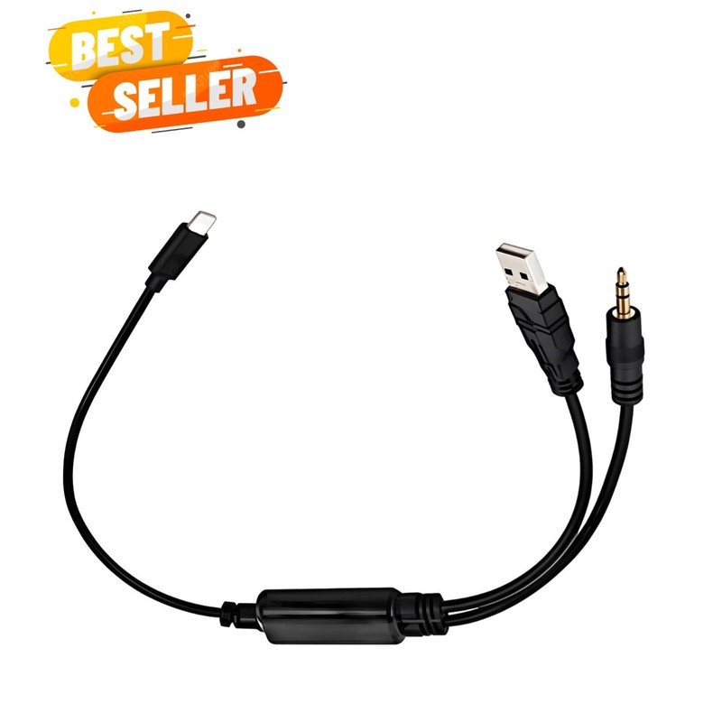 AUX in Adapter, Male to Female, 3.5mm, Compatible with BM-W Mini Coo-per, Red...