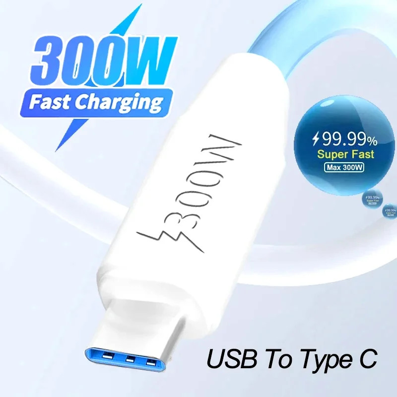 300W Super Fast Charging USB Type C Data Cable USB To Type C Data Line Fast Char