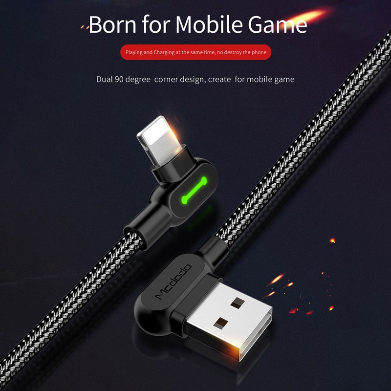 Mcdodo Elbow USB Cable Charger Data Cord for iPhone XS 14 13 12 11 Pro Max XR SE gallery