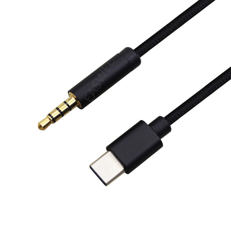 USB 3.1 Type-C to 3.5mm Earphone Braided Car Stereo AUX Audio Cable Cord Adapter