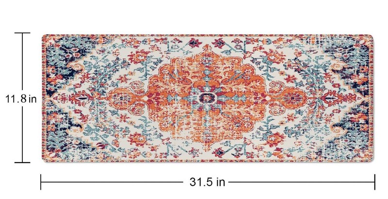 Large Gaming Mouse Pad with Stitched Edges, Carpet Pattern Boho Style Ethnic ... gallery