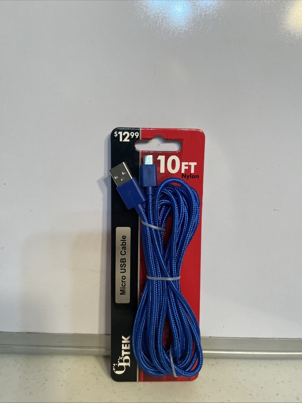 CBTEK Micro USB 10ft Nylon Charging Cables – USB 2.0 to Micro